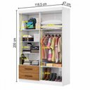 Ver imagem 4 de Guarda-roupa Solteiro Genova 4 Portas 2 Gavetas Branco/cinamomo - Carioca Móveis