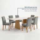 Ver mais imagens de Conjunto Sala de Jantar 6 Lugares Lyra 160x80cm Tampo Vidro Cinamomo Off White Cinza