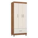 Ver imagem 1 de Guarda Roupa Solteiro Prince Amêndola Touch Off White – Demóbile