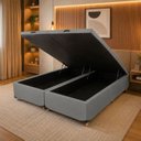 Ver imagem 1 de Base Baú King Suede Smart 193x203x35cm Cinza