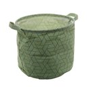 Ver imagem 1 de Cesto organizador de poliéster redondo chevron verde 33x28cm