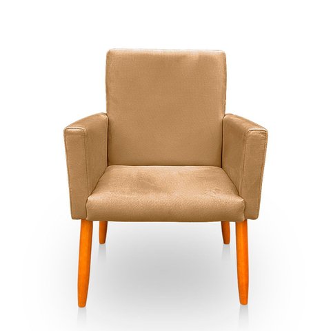 Poltrona Cadeira para Sala Confortável e Minimalista Nina Suede