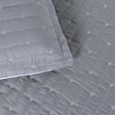 Ver imagem 5 de Kit Cobre Leito Rubine Casal Bordado Micropercal 400 Fios Colcha Liso 3 Peças Cinza