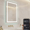 Ver imagem 1 de Espelho Iluminado 60x80 Led 3 cores Inteligente  Touch Screem Bluetooth Som Toca Musica
