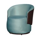 Ver imagem 1 de Poltrona Organica Recepção para Sala Aisha Corano Marrom e Veludo Azul Turquesa - Incasa Decor