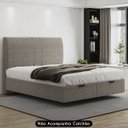 Ver imagem 2 de Cama Queen Flutuante Baú Cabeceira 160cm Fly S05 Linho Marrom - Mpozenato