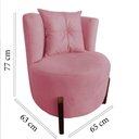 Ver imagem 5 de Kit Namoradeira + 2 Poltronas Decorativa Luna Veludo Rosa