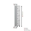 Ver imagem 2 de Roupeiro Aço Linha Light 4 Portas - GR301-4 Cinza-Branco