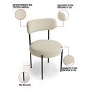 Ver imagem 4 de Mesa Jantar Vidro 160cm Kit 6 Cadeiras Aço Preto Napoli Bege H02 - D'Rossi