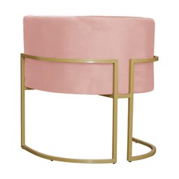 Poltrona Luana Decorativa Dourada - 7decormoveis Veludo Rosa - 4