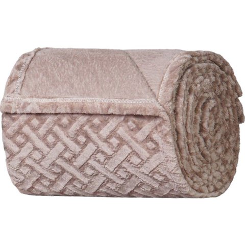 Manta Queen Brushed New Microfibra Flannel 100% Poliéster 220x230 Funghi