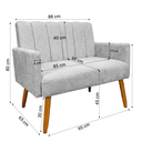 Ver imagem 3 de Conjunto Namoradeira + 2 Poltronas Decorativas Nina Resistente Bouclé:Cinza Claro