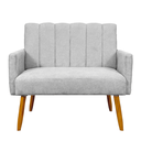 Ver imagem 5 de Conjunto Namoradeira + 2 Poltronas Decorativas Nina Resistente Bouclé:Cinza Claro
