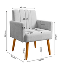 Ver imagem 4 de Conjunto Namoradeira + 2 Poltronas Decorativas Nina Resistente Bouclé:Cinza Claro