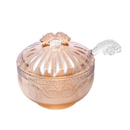 Açucareiro de Cristal Ecológico com Colher Imperial Âmbar 12cm X 11,5cm - Lyor - 2