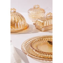 Açucareiro de Cristal Ecológico com Colher Imperial Âmbar 12cm X 11,5cm - Lyor - 5