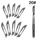 Ver imagem 1 de Estilete Lâmina Corte Precisão Cirúrgica Bisturi Cirúrgico Profissional Navalha Kit 10 Lâminas - 20#