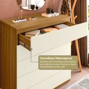 Ver imagem 5 de Cômoda para Quarto com 5 Gavetas Compacta 86,8CMX45CMX91,5cm Marrom/Freijó/Off White