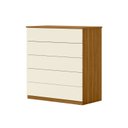 Ver imagem 2 de Cômoda para Quarto com 5 Gavetas Compacta 86,8CMX45CMX91,5cm Marrom/Freijó/Off White