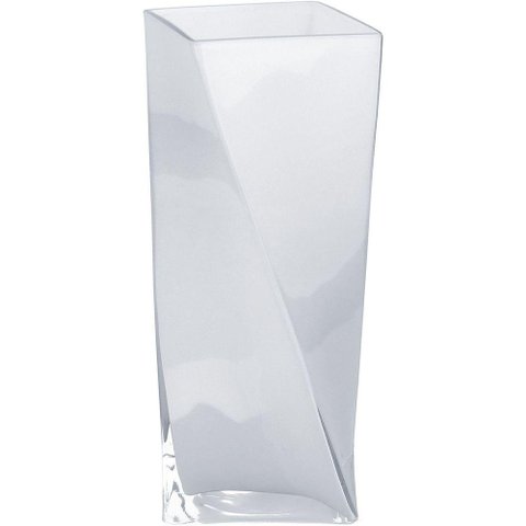 Vaso Decorativo Enfeite Casa Vidro 28x11x11cm Branco
