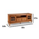 Ver imagem 3 de Rack Hanover 2 Portas com Vidro Cruzeta 2 Gavetas + Nicho Pés Luis Xv 75 X 195 X 40 Cm (a X L X P)
