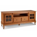 Ver imagem 1 de Rack Hanover 2 Portas com Vidro Cruzeta 2 Gavetas + Nicho Pés Luis Xv 75 X 195 X 40 Cm (a X L X P)