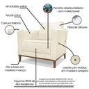 Ver imagem 4 de Kit Poltrona e Sofá 2 Lugares 1,90m Bege Pés Castanho
