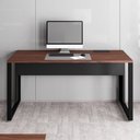 Ver imagem 6 de Mesa de Escritório Retangular Plataforma de Trabalho Moderno sem Gavetas MDP 120cm Louro Preto
