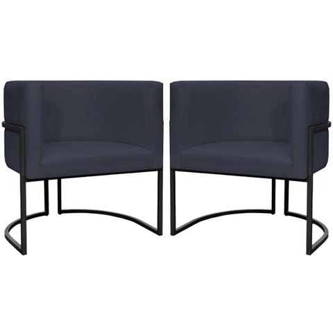 Kit 2 Poltronas Luna Decorativa Suede Cores Base Ferro Preto