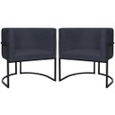 Ver imagem 1 de Kit 2 Poltronas Luna Decorativa Suede Cores Base Ferro Preto
