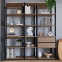 Ver imagem 2 de Kit Estante para Sala com 2 Gavetas e 14 Nichos 1,60 M Cor:preto com Montana