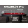 Mesa de Sinuca e Jantar com 2 Bancos - 1,91x1,04 - Vermelho - 6