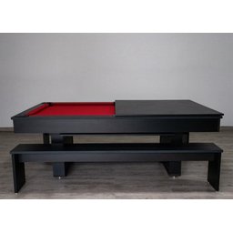 Mesa de Sinuca e Jantar com 2 Bancos - 1,91x1,04 - Vermelho - 1