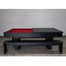 Mesa de Sinuca e Jantar com 2 Bancos - 1,91x1,04 - Vermelho - 1