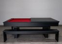 Ver imagem 1 de Mesa de Sinuca e Jantar com 2 Bancos - 1,91x1,04 - Vermelho