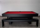 Ver imagem 2 de Mesa de Sinuca e Jantar com 2 Bancos - 1,91x1,04 - Vermelho