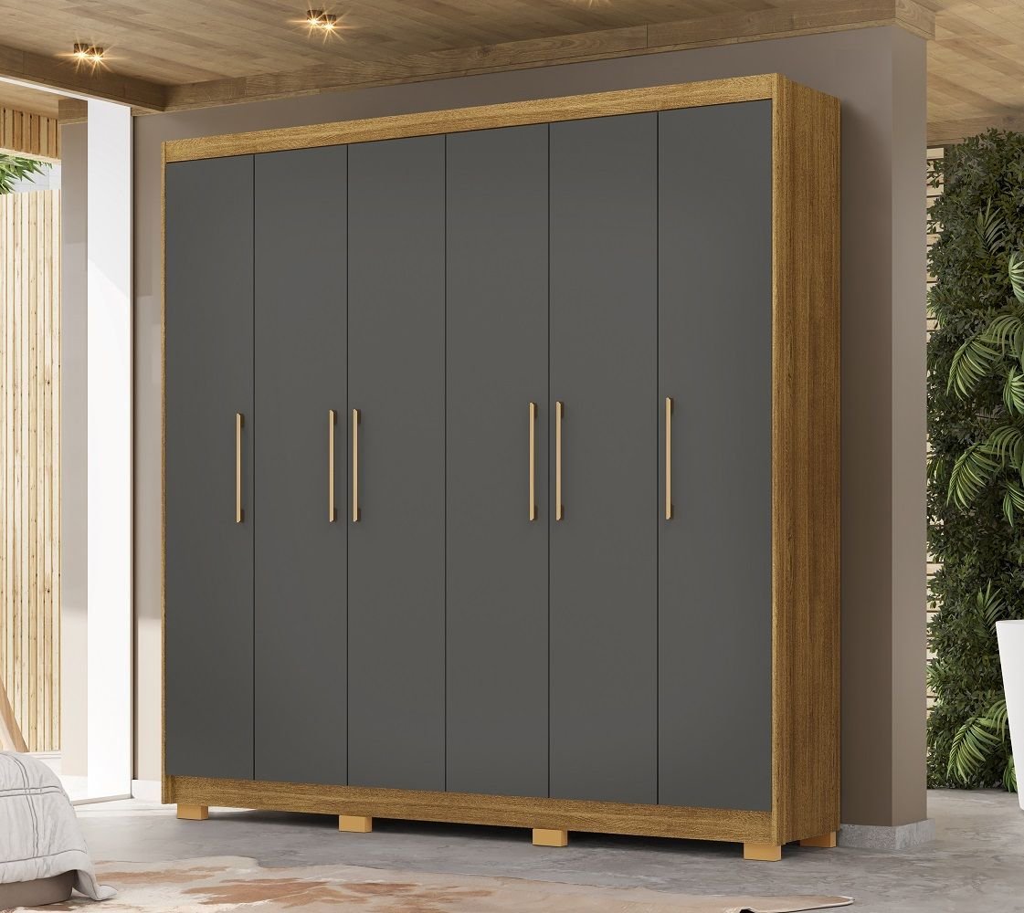 Roupeiro Permanbuco 100% Mdf 6 Gavetas e 6 Portas - Nature/alaca Vila ...