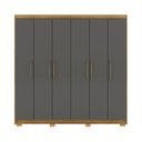 Ver imagem 3 de Roupeiro Permanbuco 100% Mdf 6 Gavetas e 6 Portas - Nature/alaca Vila Rica