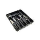 Ver imagem 3 de Jogo de Talheres Inox Cabo de Plástico 24 Peças + Porta Talheres Extra Grande 6 Divisórias C/ Tampa 