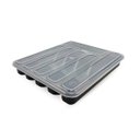 Ver imagem 4 de Jogo de Talheres Inox Cabo de Plástico 24 Peças + Porta Talheres Extra Grande 6 Divisórias C/ Tampa 