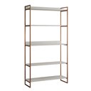 Ver imagem 2 de Kit Industrial Estante Guaecá 180x95 e Aparador Industrial 3 Prateleiras Córdoba 100x95 Cobre/branco