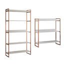 Ver imagem 1 de Kit Industrial Estante Guaecá 180x95 e Aparador Industrial 3 Prateleiras Córdoba 100x95 Cobre/branco