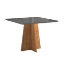 Ver imagem 1 de Mesa de Jantar 4 Lugares Quadrada Tampo de MDP sem Vidro Bariloche Cinza/Mel/Brilho