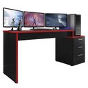 Ver imagem 1 de Mesa para Desk Gamer Drx-5000 Preto-vermelho - Pr Móveis Preto-vermelho
