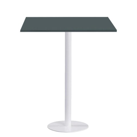 Mesa Pisa Beta Bistrô Fratini 107,50cm (a) Disco Redondo Branco Tampo Mdp Quadrado Noce Nat 80cm (l