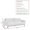 Ver imagem 4 de Sofá Clean 3 Lugares 210cm Bouclé Cinza - Sallar Home
