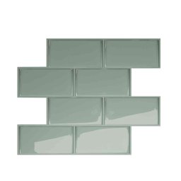 Pastilha Adesiva Subway Verde Frosty Lavável Banheiro Cozinha Sala - 1