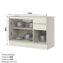 Ver imagem 3 de Balcão Pia 01 Porta 04 Gavetas C655 Fineze Areia Hp - Henn