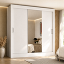 Ver imagem 1 de Guarda-Roupa Casal 3 Portas Correr com Espelho Real Yescasa Branco
