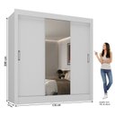 Ver imagem 3 de Guarda-Roupa Casal 3 Portas Correr com Espelho Real Yescasa Branco